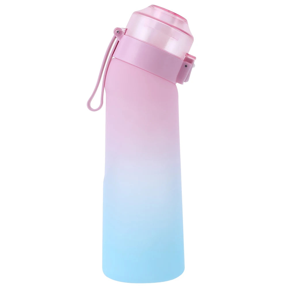 Flavored Water Bottle with 7 Flavour Pods Air Water Up Bottle Frosted Black 650ml Air Starter Up Set Water Cup for Camping Sport