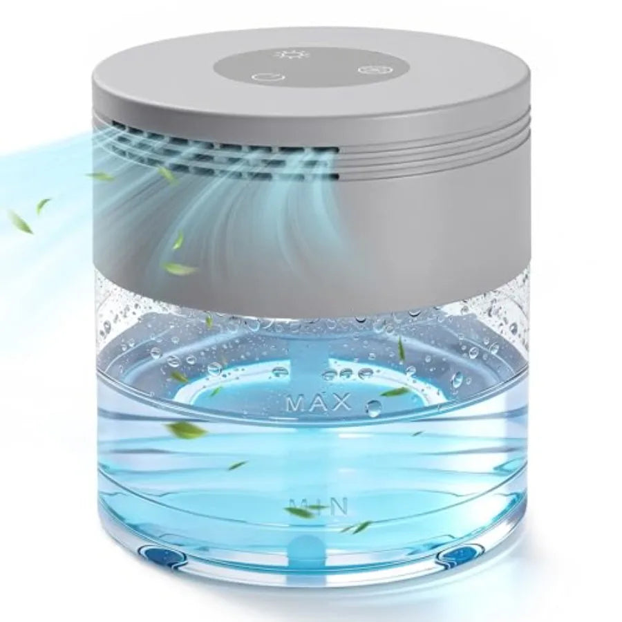 Water Air Purifier for Home with 24H Auto Shut-off 3 Speeds Air Washer with 8 LED Night Lights Air Freshener Revitalizer for Be