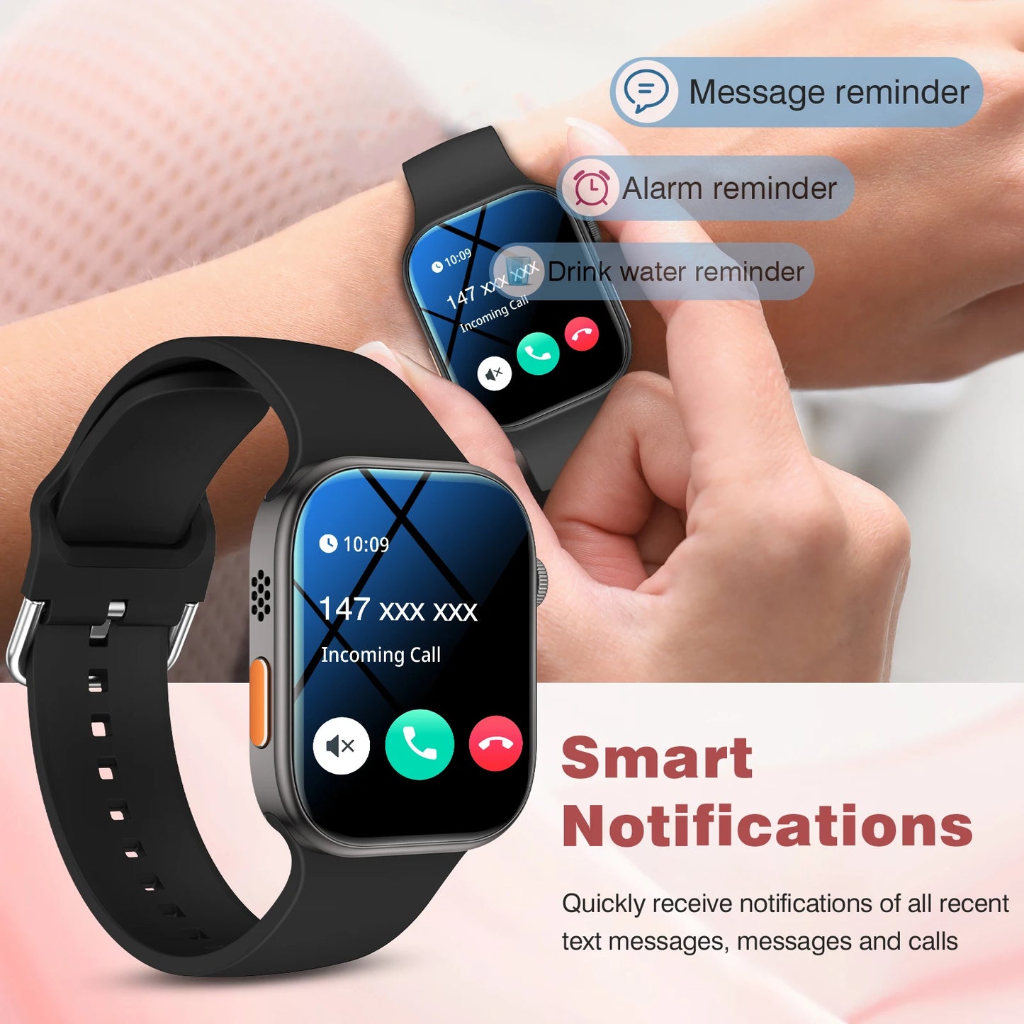 Multifunctional smart watch, wireless calling, message reminder, multi-sport mode, multi-app reminder, suitable for men/women