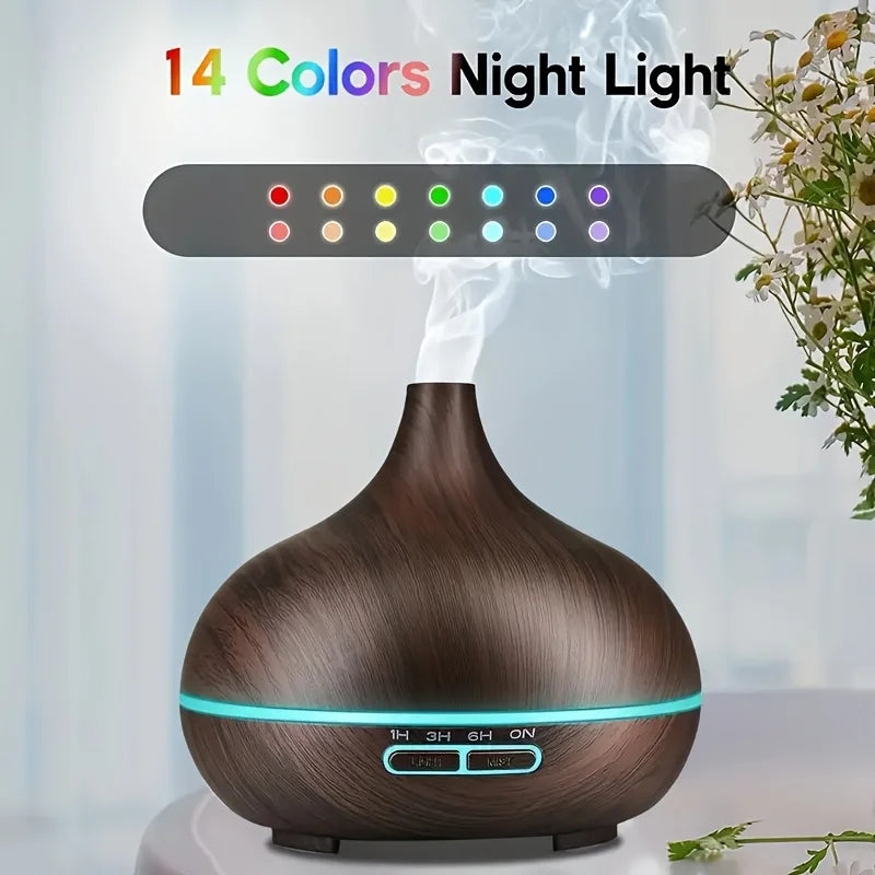 NEW Diffuser For Home 6 Oil Set,550ml Essential Oil Diffuser with Remote Control Ultrasonic Humidifier 7 Color LED Light