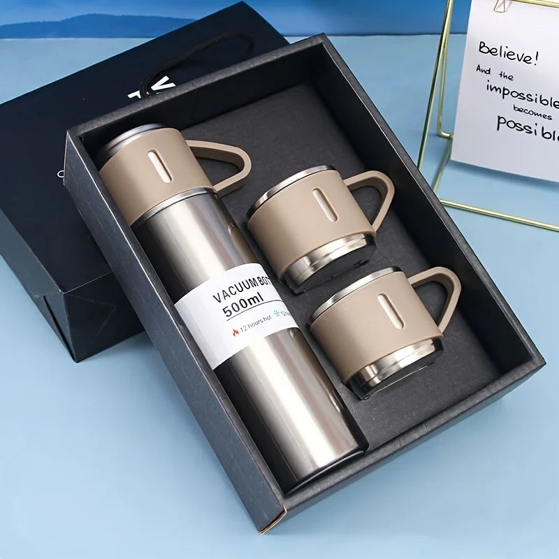 500ml/16.9oz vacuum insulated water bottle Stainless steel cup utensils Suitable for automobiles Can hold coffee and cold drinks