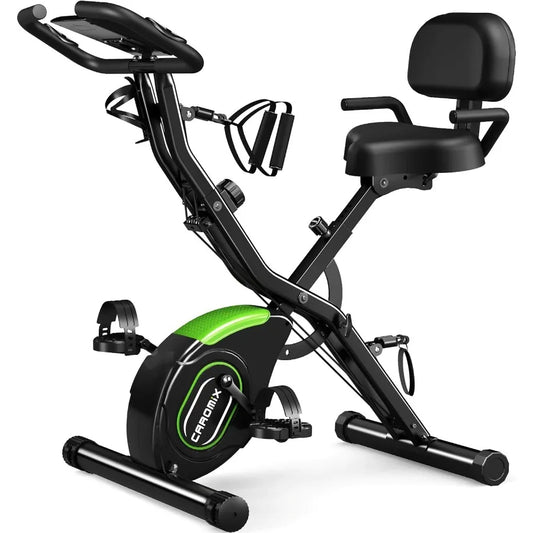 Folding Exercise Bike 5 in 1 Stationary Bike with 16-Level Adjustable Magnetic Resistance 330LB Capacity Indoor Workout