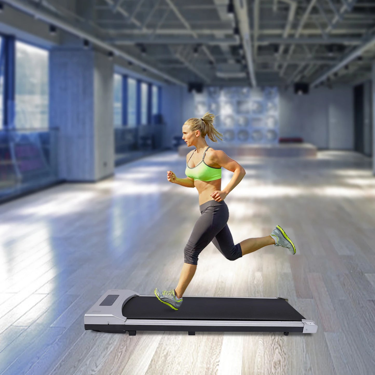 Treadmill, 0.65-3hp Desktop Electric Treadmill, Installation Free, Remote Control, LED Display Screen, Home Walking and Jogging