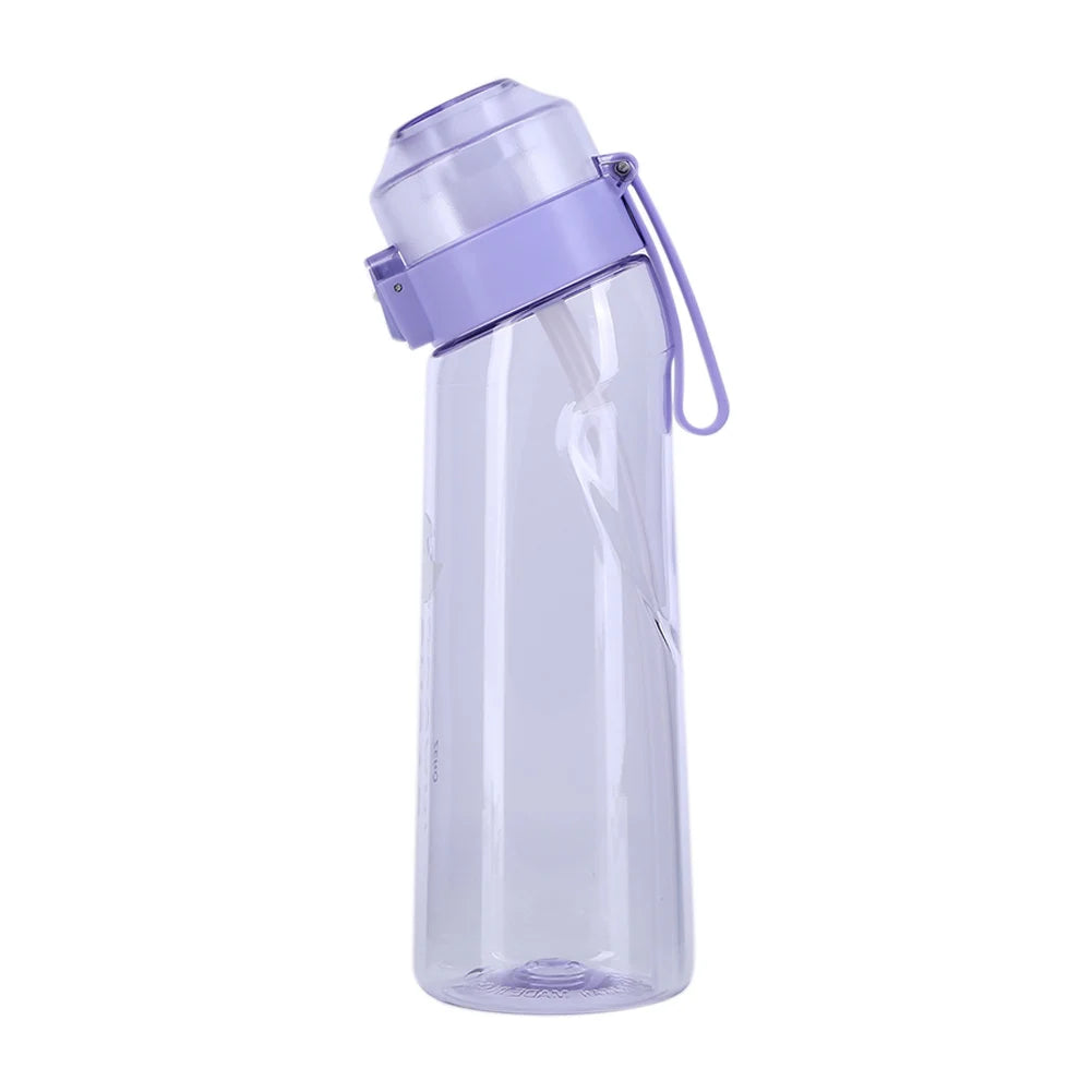 Flavored Water Bottle with 7 Flavour Pods Air Water Up Bottle Frosted Black 650ml Air Starter Up Set Water Cup for Camping Sport