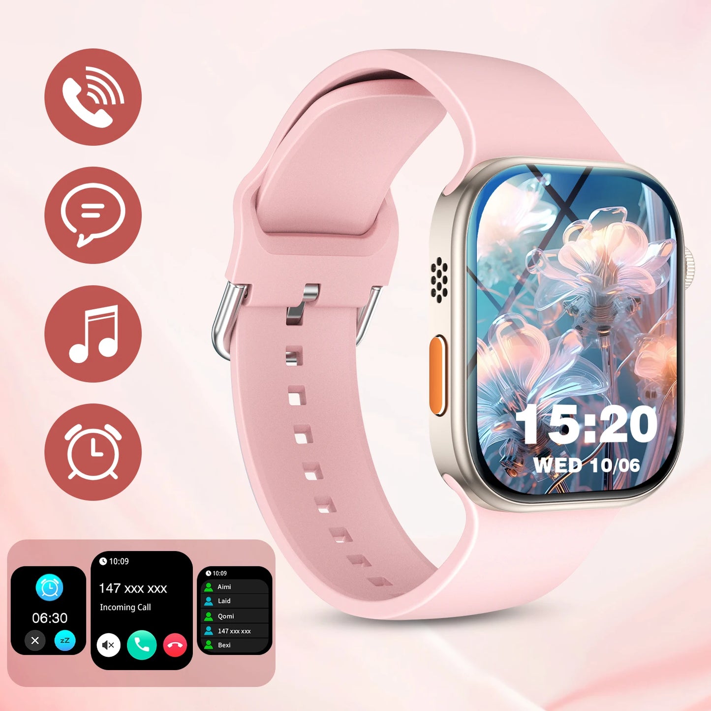 Multifunctional smart watch, wireless calling, message reminder, multi-sport mode, multi-app reminder, suitable for men/women