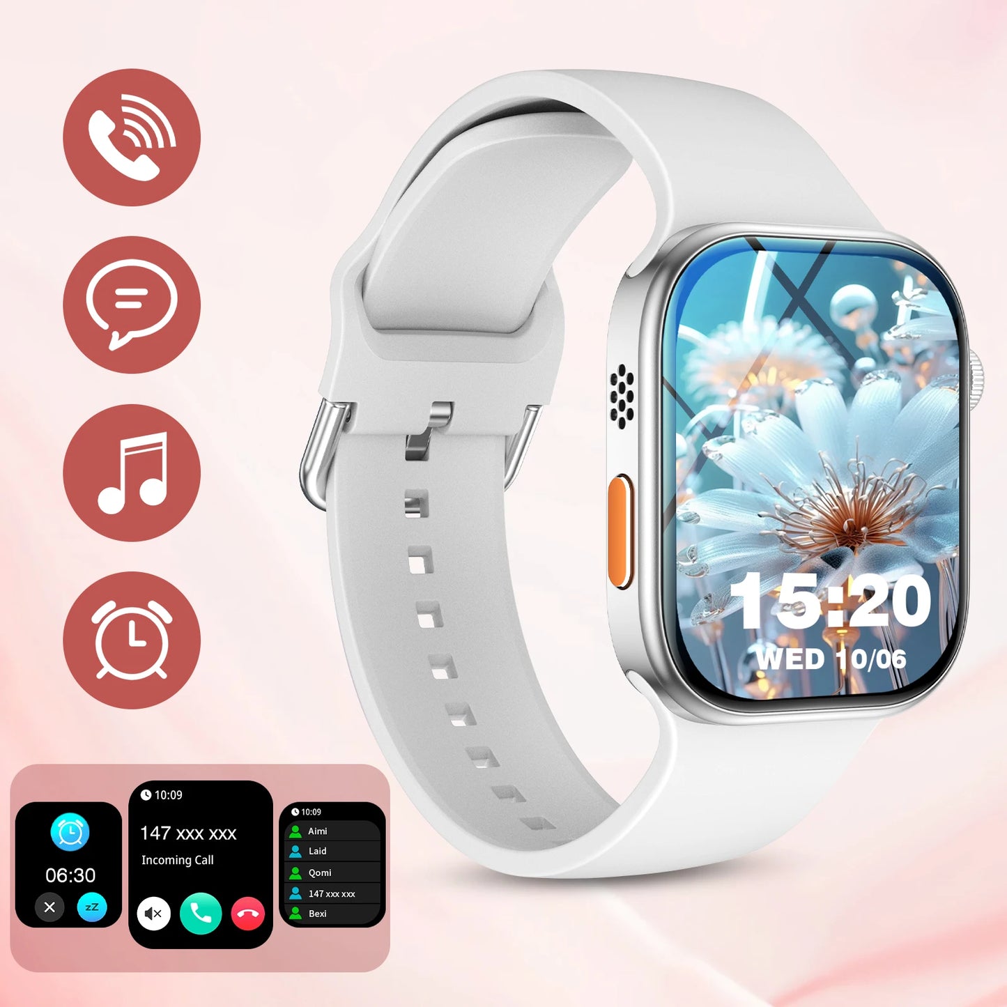 Multifunctional smart watch, wireless calling, message reminder, multi-sport mode, multi-app reminder, suitable for men/women