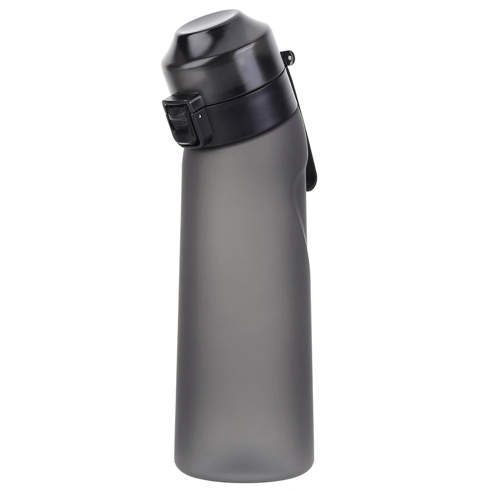 Flavored Water Bottle with 7 Flavour Pods Air Water Up Bottle Frosted Black 650ml Air Starter Up Set Water Cup for Camping Sport