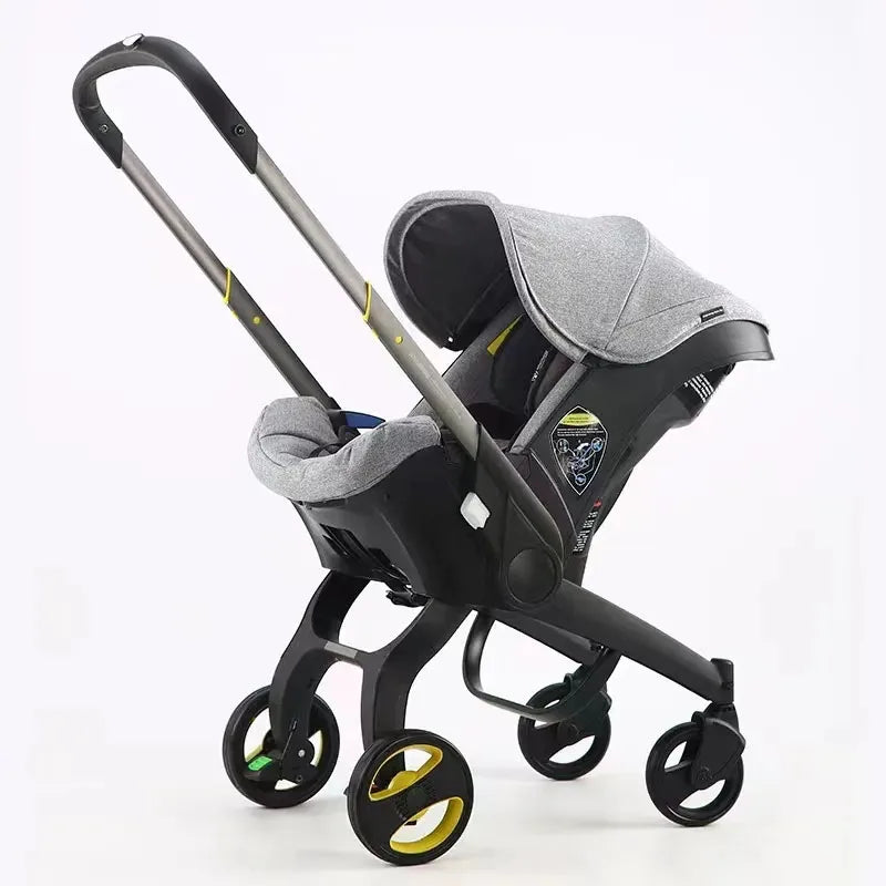 Portable Baby Stroller with Car Safety Seat 4-in-1 Pram Foldable Lightweight Travel System Buggy Newborn New Model Carriage