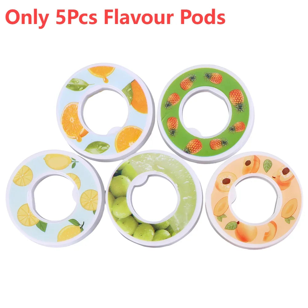 Flavored Water Bottle with 7 Flavour Pods Air Water Up Bottle Frosted Black 650ml Air Starter Up Set Water Cup for Camping Sport