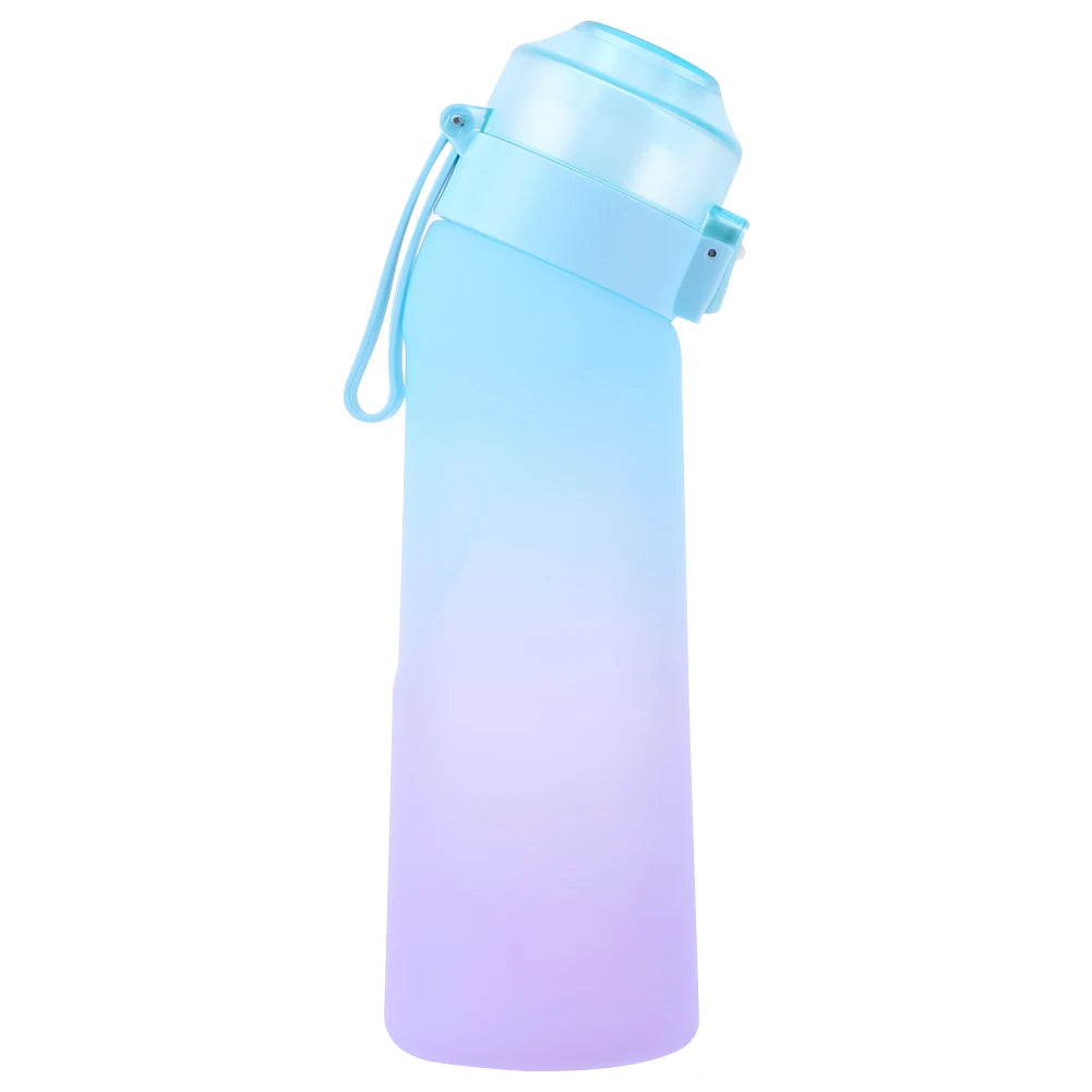 Flavored Water Bottle with 7 Flavour Pods Air Water Up Bottle Frosted Black 650ml Air Starter Up Set Water Cup for Camping Sport