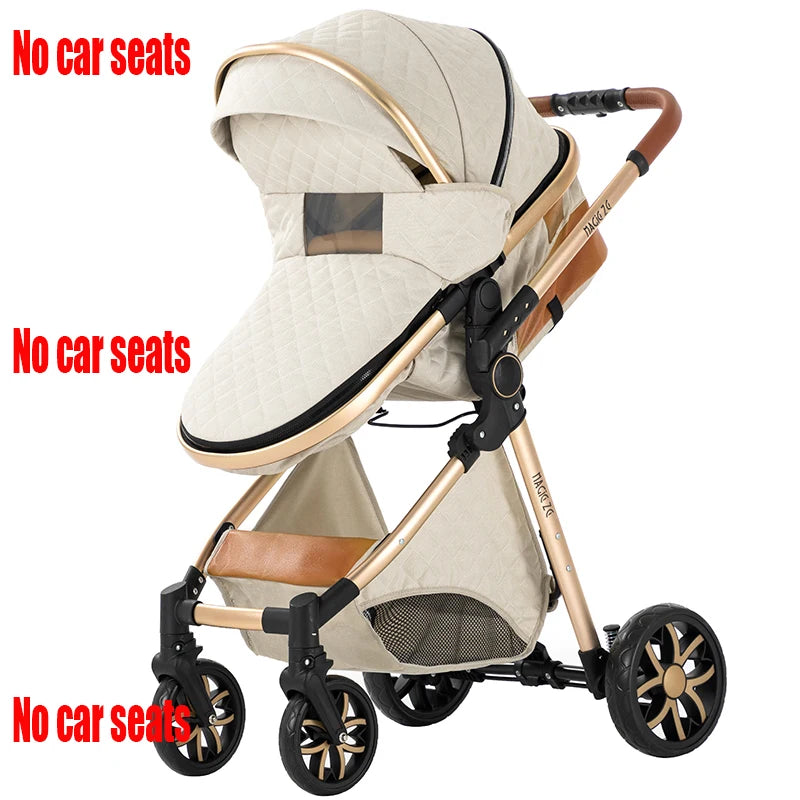 Portable Baby Stroller with Car Safety Seat 4-in-1 Pram Foldable Lightweight Travel System Buggy Newborn New Model Carriage