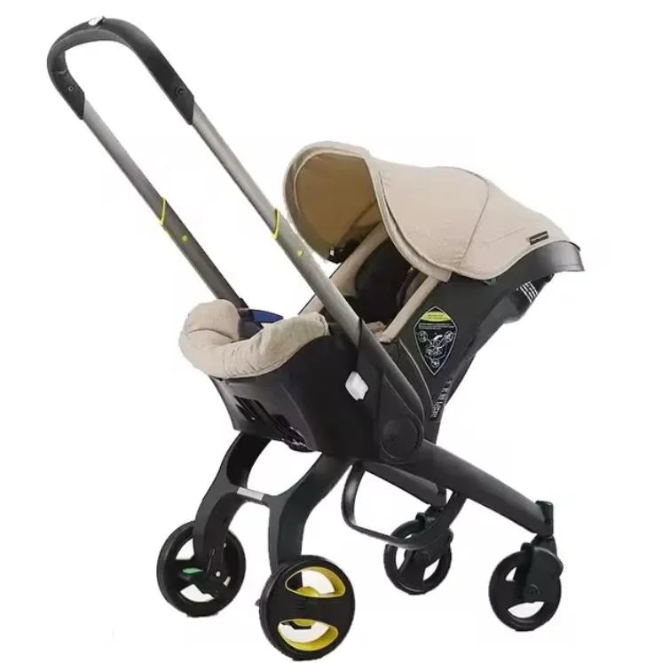 Portable Baby Stroller with Car Safety Seat 4-in-1 Pram Foldable Lightweight Travel System Buggy Newborn New Model Carriage