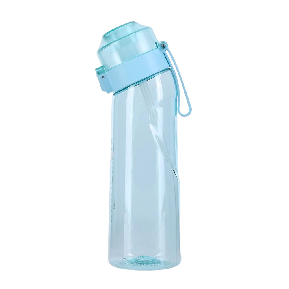 Flavored Water Bottle with 7 Flavour Pods Air Water Up Bottle Frosted Black 650ml Air Starter Up Set Water Cup for Camping Sport