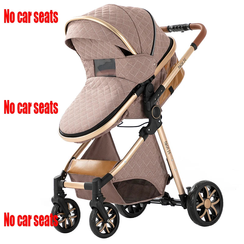 Portable Baby Stroller with Car Safety Seat 4-in-1 Pram Foldable Lightweight Travel System Buggy Newborn New Model Carriage