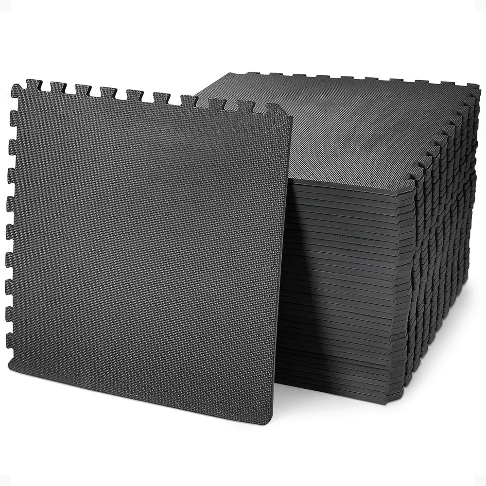 24x24 Inch EVA Interlocking Foam Exercise Tile Mat - Non-Slip Puzzle Flooring for Home Gym