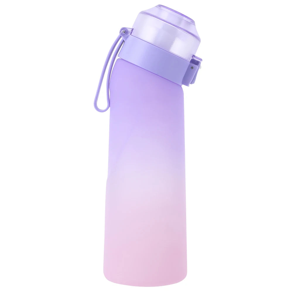 Flavored Water Bottle with 7 Flavour Pods Air Water Up Bottle Frosted Black 650ml Air Starter Up Set Water Cup for Camping Sport