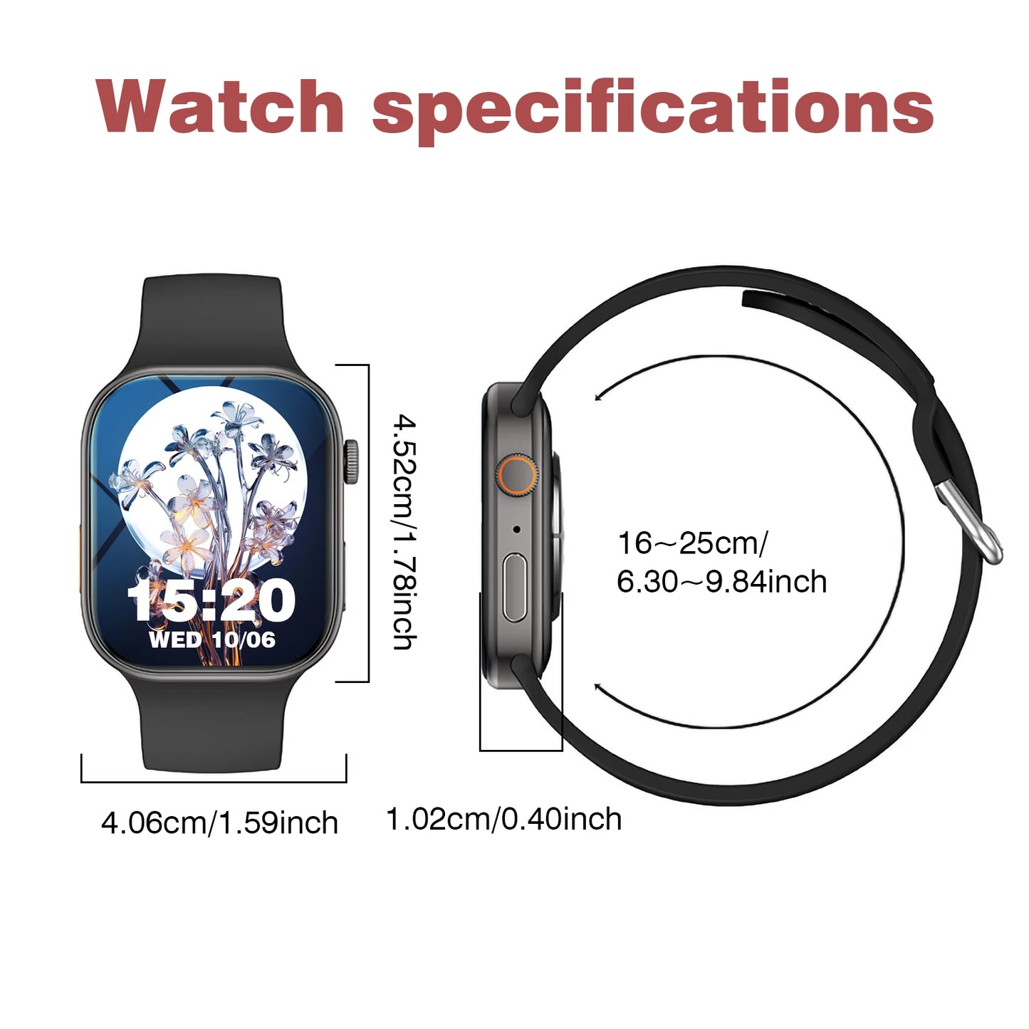 Multifunctional smart watch, wireless calling, message reminder, multi-sport mode, multi-app reminder, suitable for men/women
