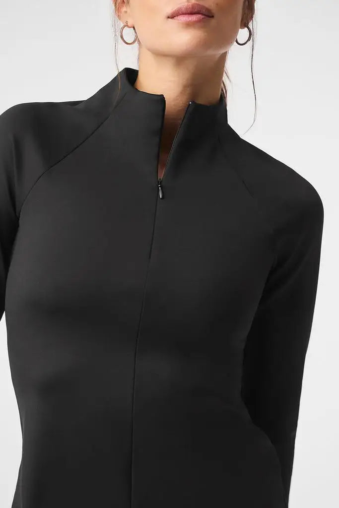 Alo Yoga Women's Thermal Long Sleeve Running T-Shirt Front Zip-Up Fitness Sportswear for Enthusiasts