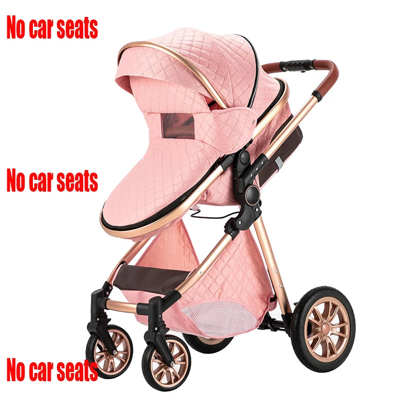 Portable Baby Stroller with Car Safety Seat 4-in-1 Pram Foldable Lightweight Travel System Buggy Newborn New Model Carriage