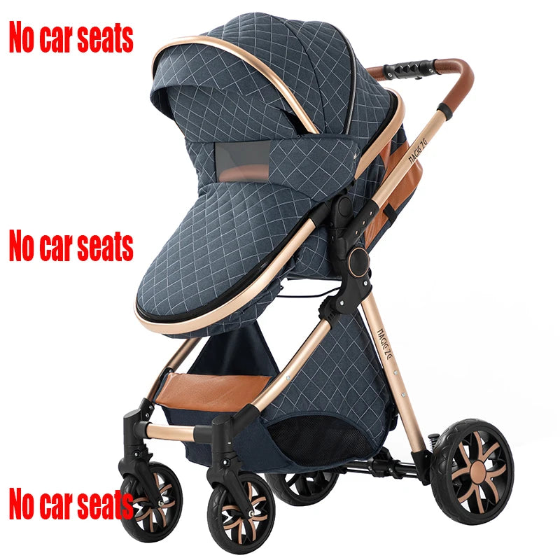 Portable Baby Stroller with Car Safety Seat 4-in-1 Pram Foldable Lightweight Travel System Buggy Newborn New Model Carriage