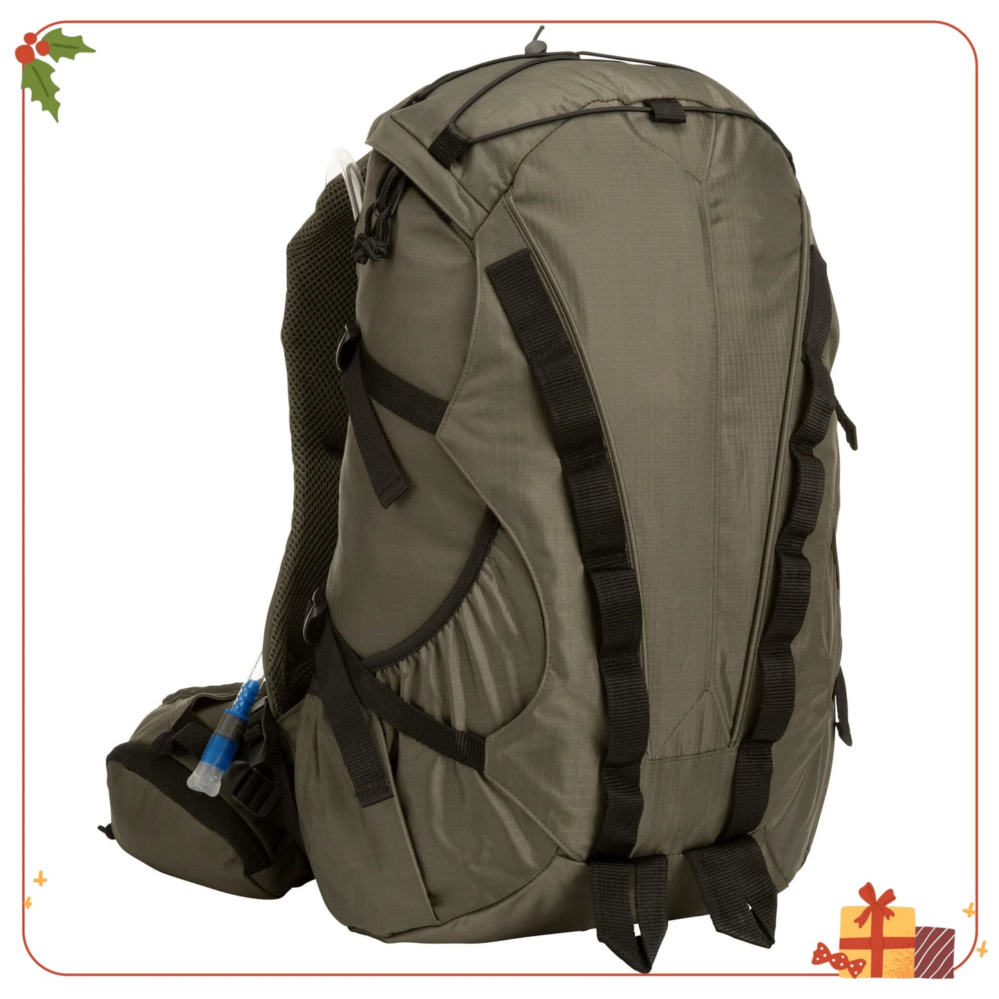 Green Hydration Backpack 28 Liter - 3L Reservoir with Internal Frame - Lightweight for Running Hiking & Outdoor Use