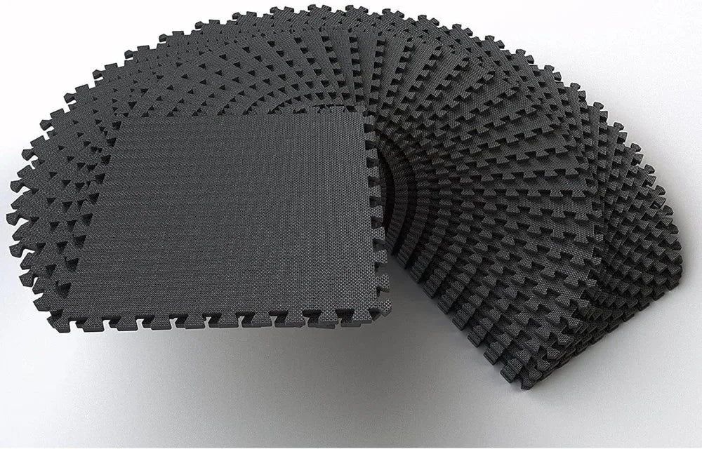 24x24 Inch EVA Interlocking Foam Exercise Tile Mat - Non-Slip Puzzle Flooring for Home Gym