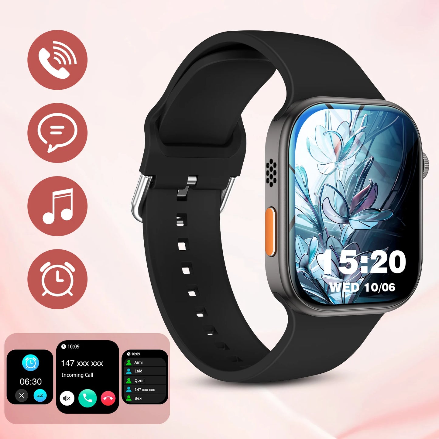 Multifunctional smart watch, wireless calling, message reminder, multi-sport mode, multi-app reminder, suitable for men/women
