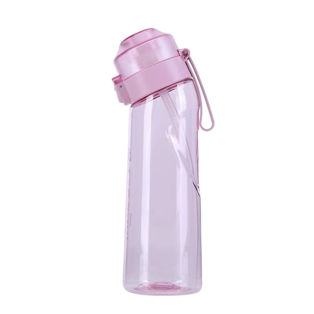 Flavored Water Bottle with 7 Flavour Pods Air Water Up Bottle Frosted Black 650ml Air Starter Up Set Water Cup for Camping Sport