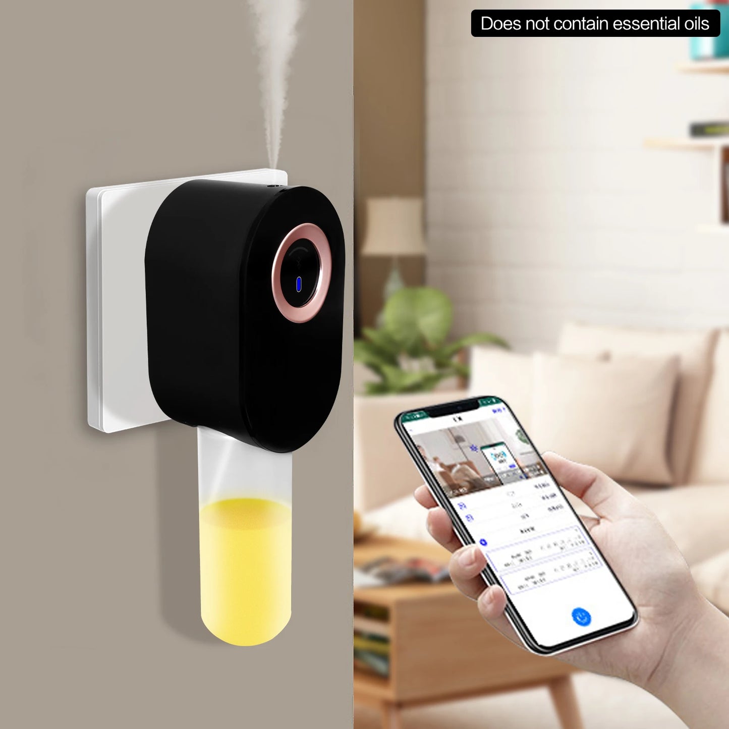 Smart Wall-Mounted 110ml Aroma Diffuser - Touch Screen & Bluetooth Control, Plug-in Waterless Fragrance Expander for Home Office