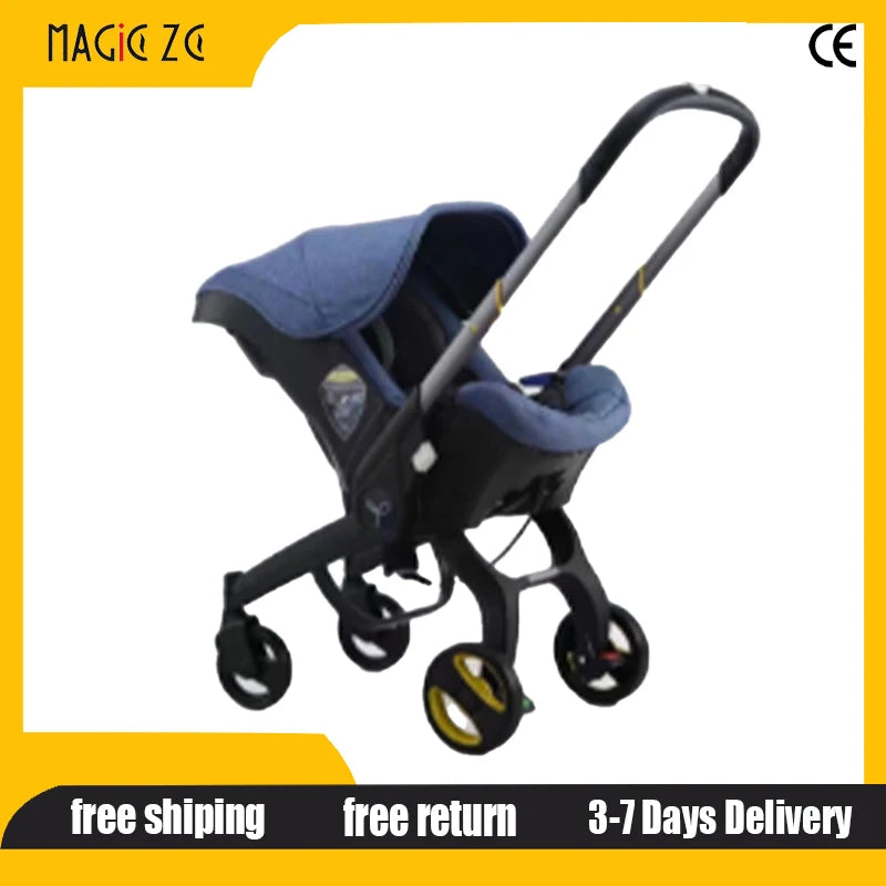 Portable Baby Stroller with Car Safety Seat 4-in-1 Pram Foldable Lightweight Travel System Buggy Newborn New Model Carriage