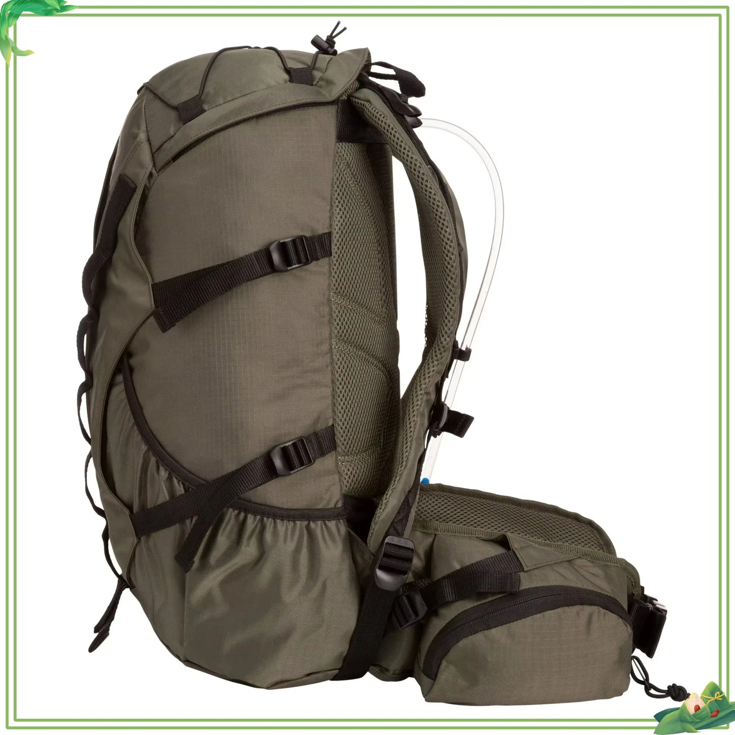Green Hydration Backpack 28 Liter - 3L Reservoir with Internal Frame - Lightweight for Running Hiking & Outdoor Use