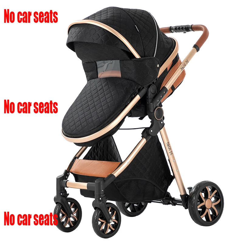 Portable Baby Stroller with Car Safety Seat 4-in-1 Pram Foldable Lightweight Travel System Buggy Newborn New Model Carriage