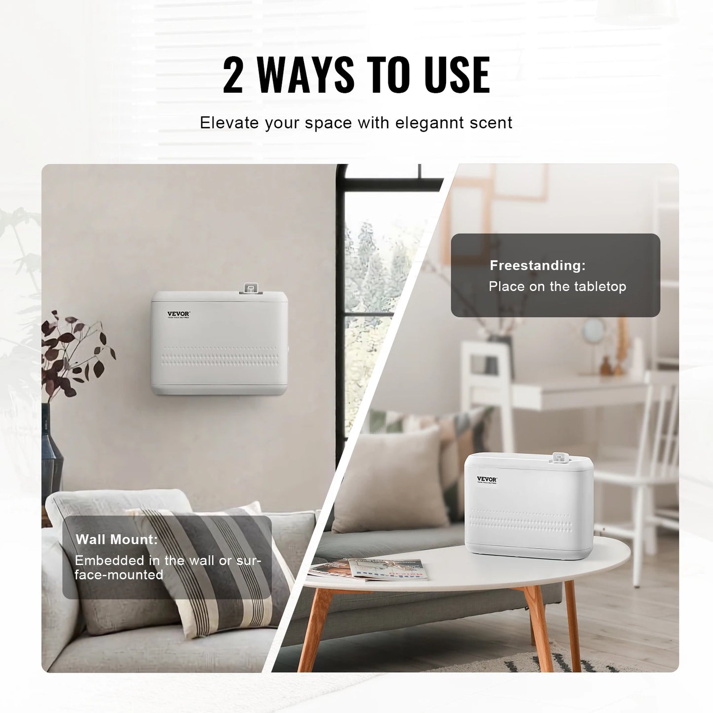 SucceBuy Scent Air Machine 850ml Bluetooth Smart Essential Oil Diffuser 5000sq.ft Waterless HVAC Scent Diffuser for Home Office